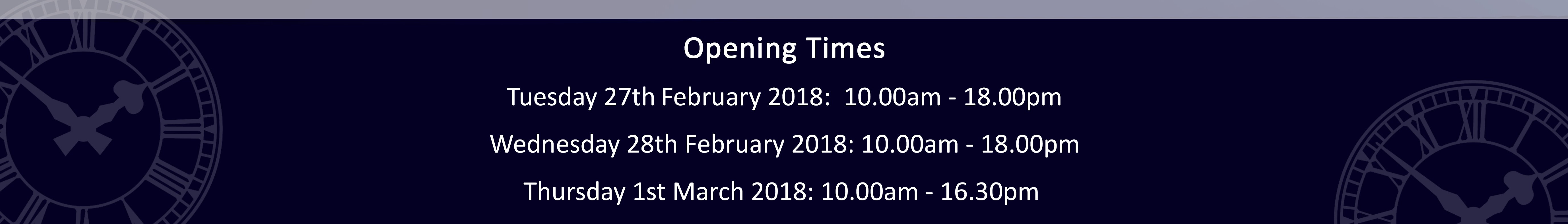 Plan Your Visit To BVE 2018_Opening Times
