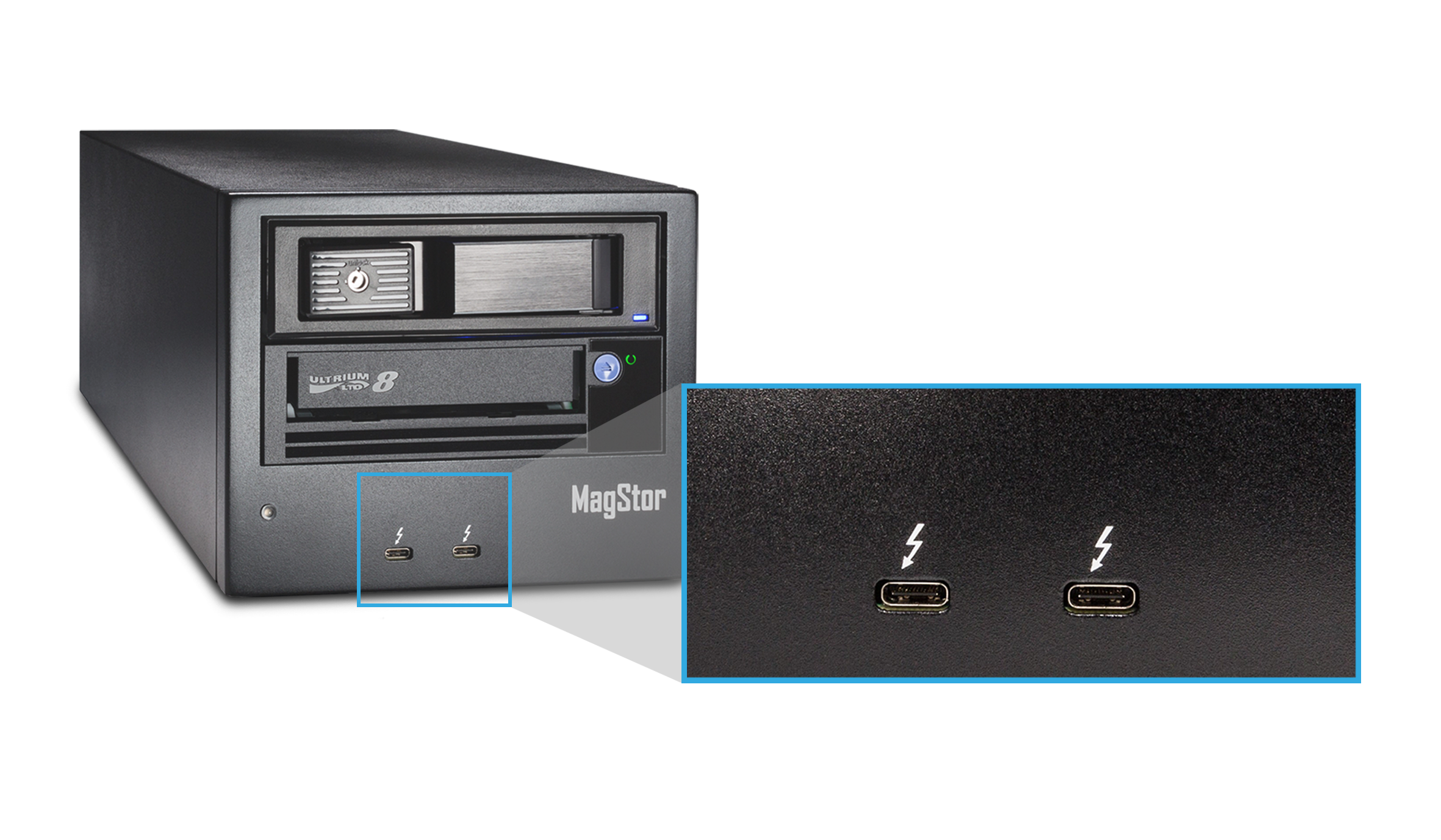 MagStor_LTO7 & LTO8 Tape Drive_Thunderbolt 3 Ports